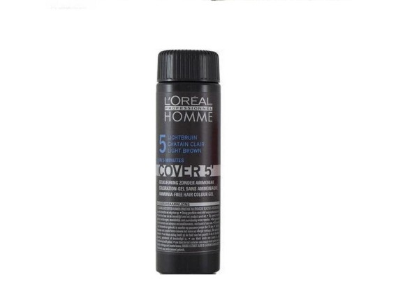 Gel colorant L`Oreal Professional Homme Cover 5 No 5, Light Brown, 3 x 50 ml 3474634006481