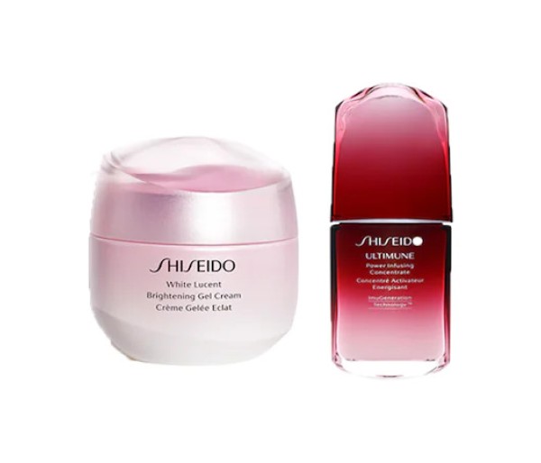 Set ingrijirea pielii impotriva petelor pigmentare, Shiseido White Lucency Duo Daily: Crema iluminatoare, 15 ml + Ser pentru piele, 10 ml 