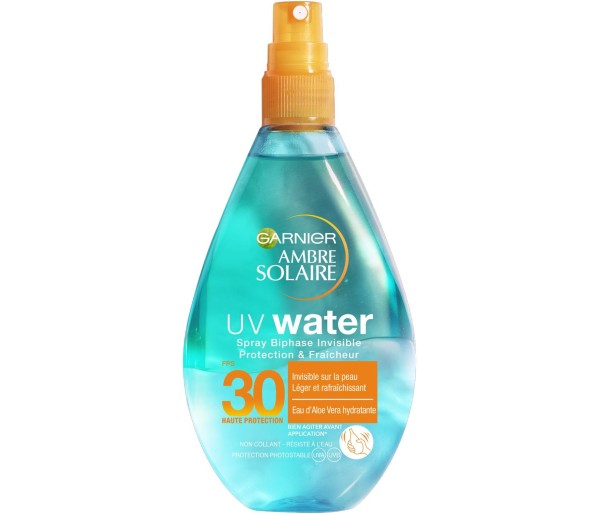 Ambre Solaire UV Water, Spray pentru corp, SPF 30, 150 ml