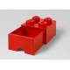 Cutie depozitare LEGO 2x2 cu sertar, rosu, 4+ ani