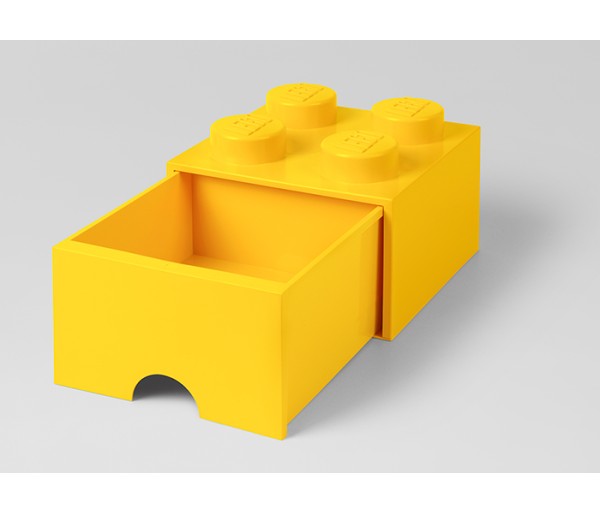 Cutie depozitare LEGO 2x2 cu sertar, galben, 4+ ani