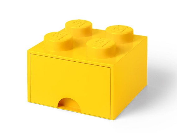 Cutie depozitare LEGO 2x2 cu sertar, galben, 4+ ani 5711938029432