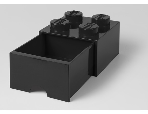 Cutie depozitare LEGO 2x2 cu sertar, negru, 4+ ani 5711938029449