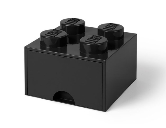 Cutie depozitare LEGO 2x2 cu sertar, negru, 4+ ani 5711938029449