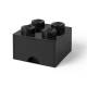 Cutie depozitare LEGO 2x2 cu sertar, negru, 4+ ani