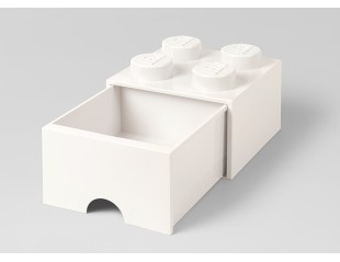 Cutie depozitare LEGO 2x2 cu sertar, alb, 4+ ani 5711938029463