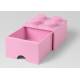 Cutie depozitare LEGO 2x2 cu sertar, roz, 4+ ani