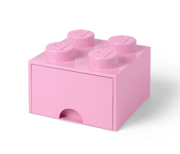 Cutie depozitare LEGO 2x2 cu sertar, roz, 4+ ani