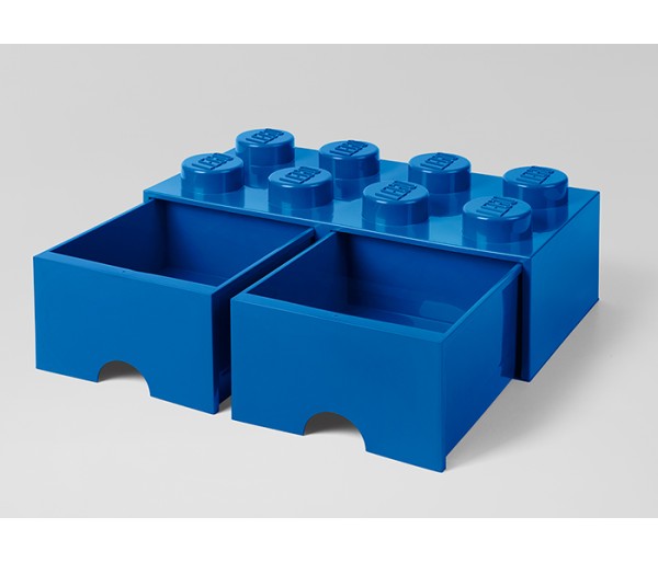 Cutie depozitare LEGO 2x4 cu sertare, albastru, 4+ ani