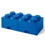 Cutie depozitare LEGO 2x4 cu sertare, albastru, 4+ ani