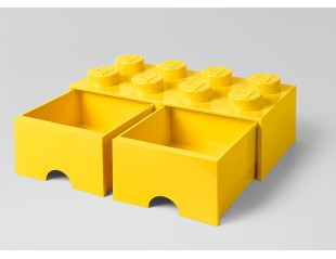 Cutie depozitare LEGO 2x4 cu sertare, galben, 4+ ani 5711938029524