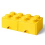 Cutie depozitare LEGO 2x4 cu sertare, galben, 4+ ani