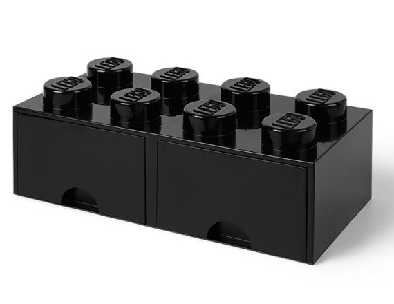 Cutie depozitare LEGO 2x4 cu sertare, negru, 4+ ani 5711938029531