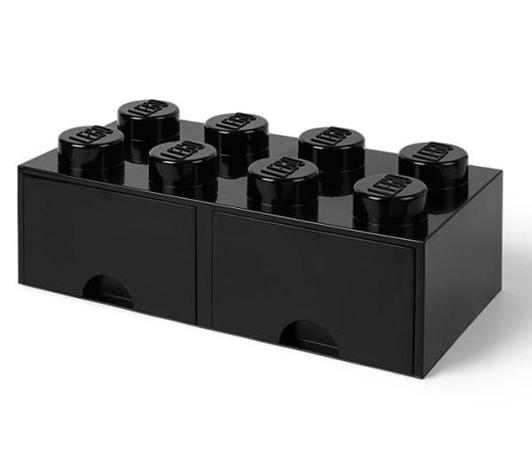 Cutie depozitare LEGO 2x4 cu sertare, negru, 4+ ani