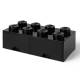 Cutie depozitare LEGO 2x4 cu sertare, negru, 4+ ani