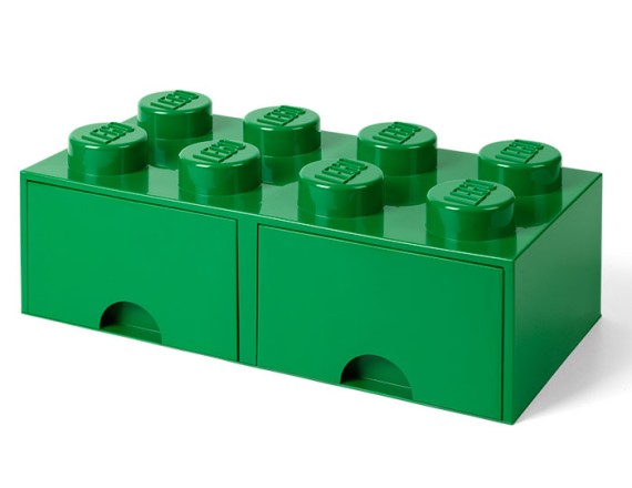 Cutie depozitare LEGO 2x4 cu sertare, verde, 4+ ani 5711938029548