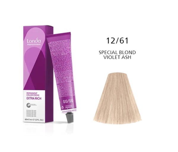 Vopsea permanenta Londa Professional 12/61, Blond Special Violet Cenusiu, 60 ml