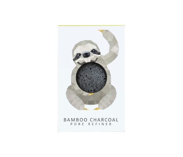Rainforest Bamboo Charcoal Sloth Mini Sponge, Burete facial de curatare