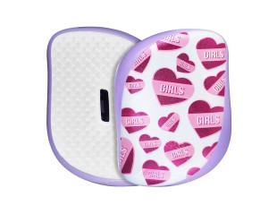 Perie pentru par Tangle Teezer Compact Styler Smooth & Shine Limited Editions Girl Power, Roz Lila 5060173375959