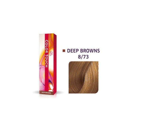 Vopsea semipermanenta Wella Professionals Color Touch 8/73, Blond Deschis Castaniu Auriu, 60 ml