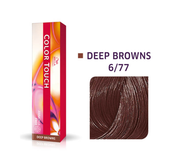 Vopsea semipermanenta Wella Professionals Color Touch 6/77, Blond Inchis Castaniu Intens, 60 ml