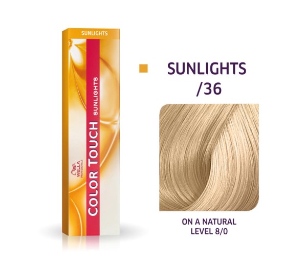Vopsea semipermanenta Wella Professionals Color Touch Sunlights /36, Violet Auriu, 60 ml