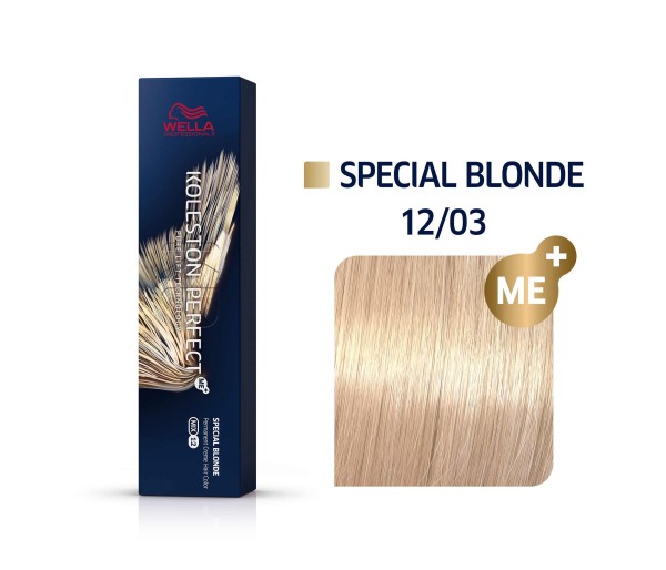 Vopsea permanenta Wella Professionals Koleston Perfect 12/03, Blond Special Natural Auriu, 60 ml