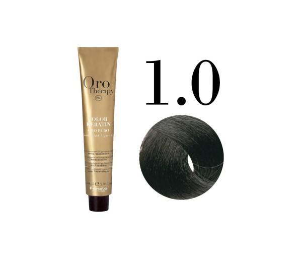 Vopsea permanenta Oro Therapy Color Keratin 1.0 Black, 100 ml