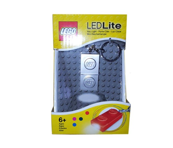 Breloc cu lanterna LEGO placa argintie, LGL-KE52GS-S, 4+ ani