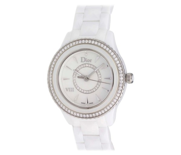 Ceas pentru femei Dior, Model VIII White Ceramic, 38 mm