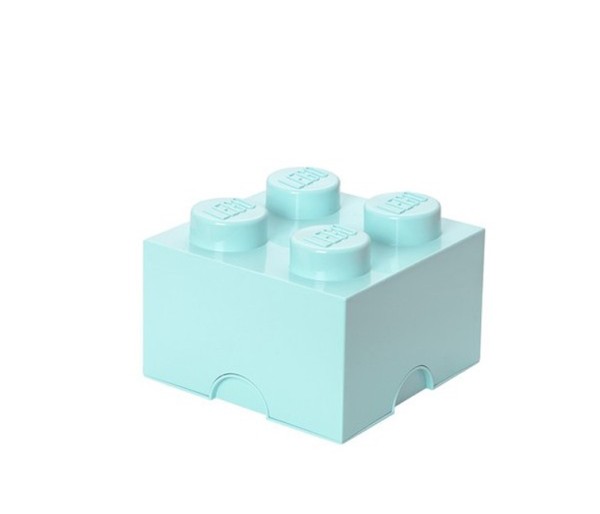 Cutie depozitare LEGO 2x2 albastru aqua, 4+ ani