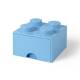 Cutie depozitare LEGO 2x2 cu sertar, albastru deschis, 40051736, 4+ ani