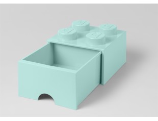 Cutie depozitare LEGO 2x2 cu sertar, aqua, 40051742, 4+ ani 40051742