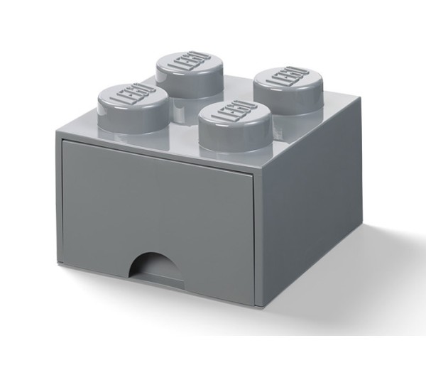 Cutie depozitare LEGO 2x2 cu sertar, gri inchis, 40061754, 4+ ani