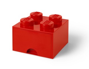 Cutie depozitare LEGO 2x2 cu sertar, rosu, 40051730, 4+ ani 40051730