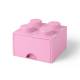 Cutie depozitare LEGO 2x2 cu sertar, roz, 40051738, 4+ ani