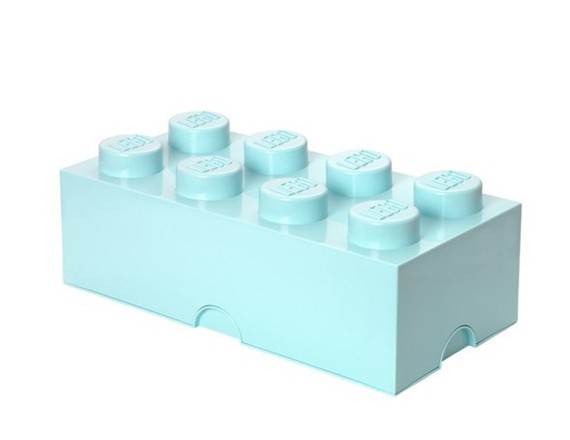 Cutie depozitare LEGO 2x4 albastru aqua, 40041742, 4+ ani 5711938015701