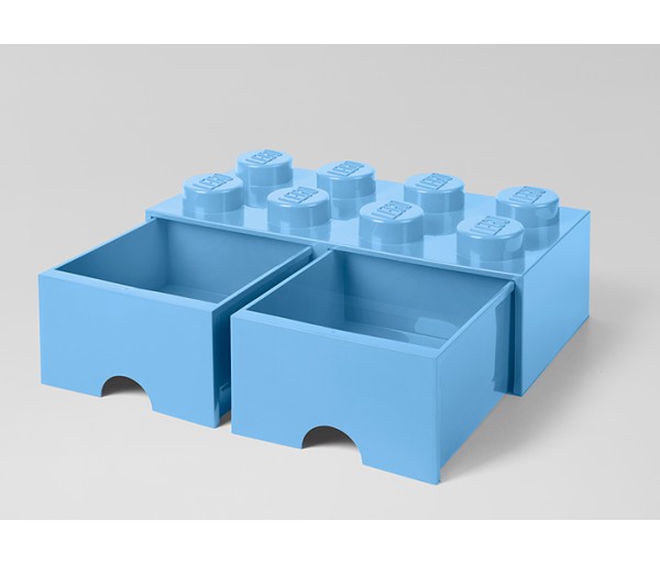 Cutie depozitare LEGO 2x4 cu sertare, albastru deschis, 40061736, 4+ ani