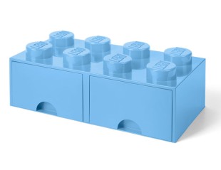 Cutie depozitare LEGO 2x4 cu sertare, albastru deschis, 40061736, 4+ ani 5711938029562