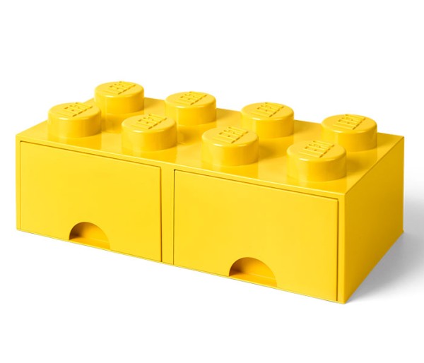 Cutie depozitare LEGO 2x4 cu sertare, galben, 40061732, 4+ ani