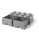 Cutie depozitare LEGO 2x4 cu sertare, gri, 40061740, 4+ ani