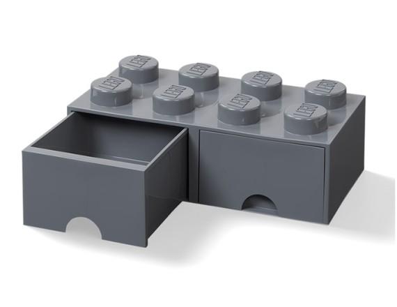 Cutie depozitare LEGO 2x4 cu sertare, gri inchis, 40061754, 4+ ani 5711938034306