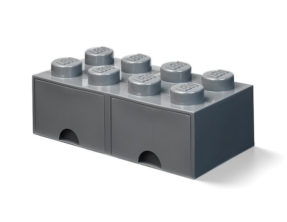 Cutie depozitare LEGO 2x4 cu sertare, gri inchis, 40061754, 4+ ani 5711938034306