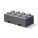 Cutie depozitare LEGO 2x4 cu sertare, gri inchis, 40061754, 4+ ani
