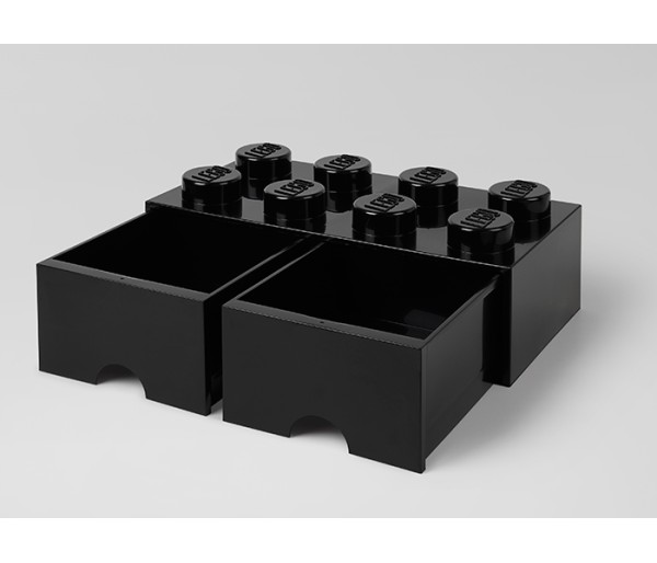 Cutie depozitare LEGO 2x4 cu sertare, negru, 40061733, 4+ ani