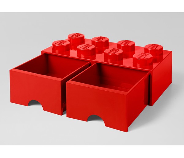 Cutie depozitare LEGO 2x4 cu sertare, rosu, 40061730, 4+ ani