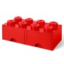 Cutie depozitare LEGO 2x4 cu sertare, rosu, 40061730, 4+ ani