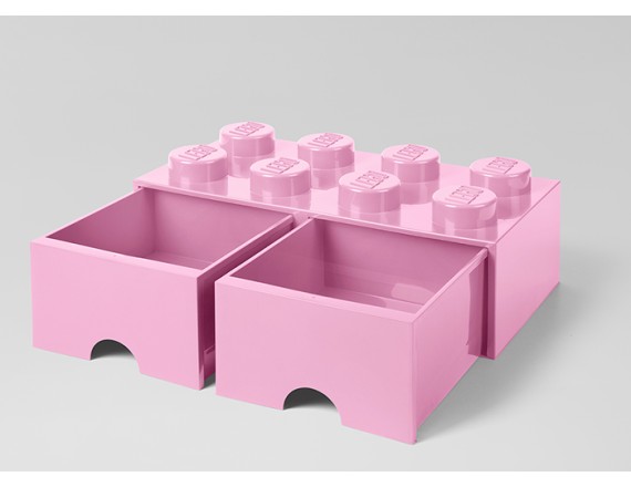Cutie depozitare LEGO 2x4 cu sertare, roz, 40061738, 4+ ani 5711938029579