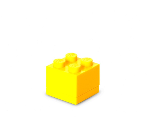 Mini cutie depozitare LEGO 2x2 galben, 4+ ani