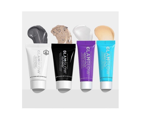Instant Celebrity Skin Masking, Set: Supermud Clearing Treatment 15 g + Youthmud Glow Stimulating Treatment 15 g + Thirstymud Hydrating Treatment 10 g + Gravitymud Firming Treatment 10 g